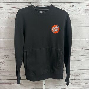 Santa Cruz Skateboards Black Unisex Crewneck Sweatshirt Small